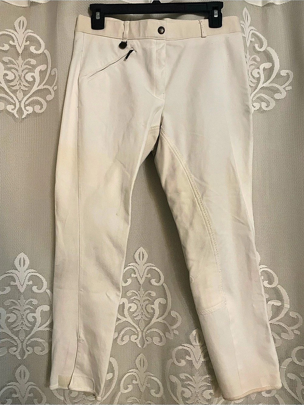 Ovation Full Seat White Breeches Mid Rise 30/R
